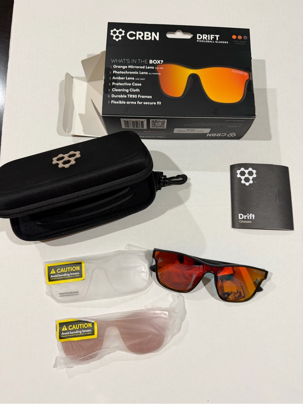 Drift Pickleball Glasses with Orange Mirrored Lenses